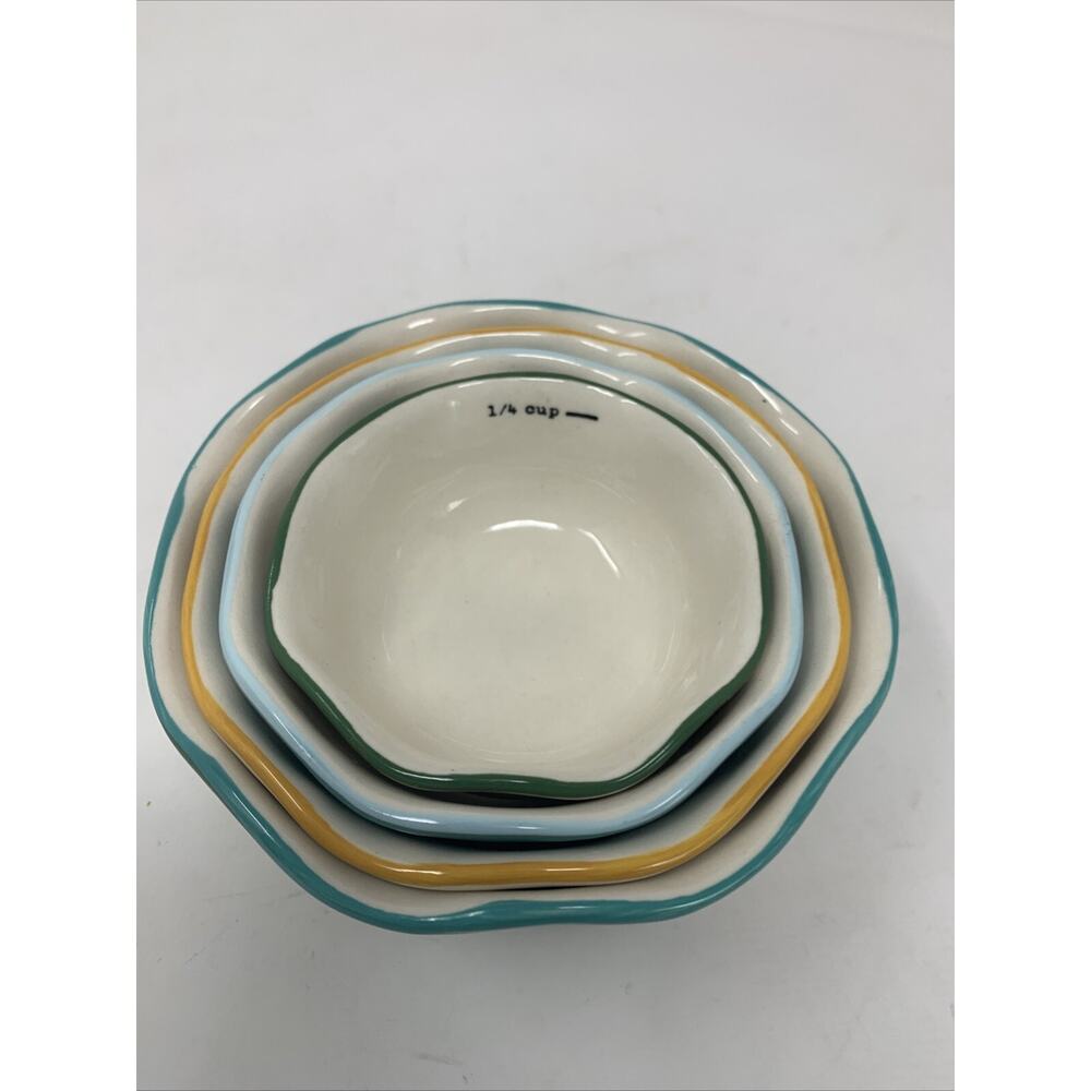 Vintage The Pioneer Woman Speckle Frontier Rose Shadow Measuring Bowls Set of 4 - Picture 6 of 8